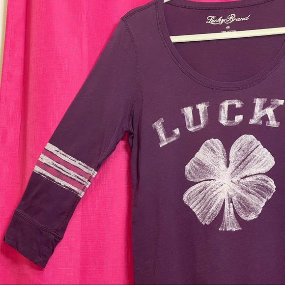 LUCKY BRAND PURPLE CLOVER TSHIRT SIZE M - Picture 2 of 10